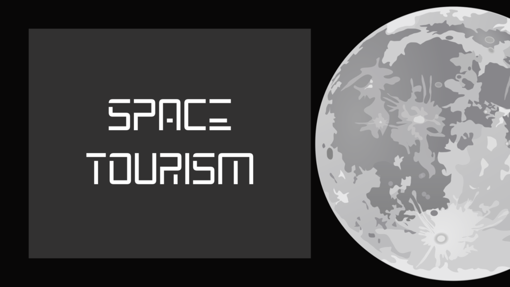 This is the cover image of the article space tourism with the heading and a picture of a moon