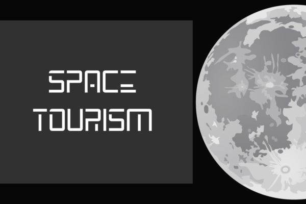This is the cover image of the article space tourism with the heading and a picture of a moon
